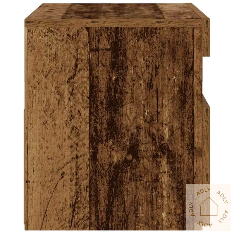 Nattbord Med Led-Lys Gammelt Tre 60X35X40 Cm Konstruert Tre