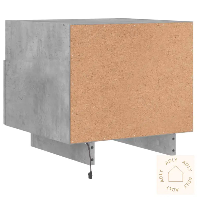 Nattbord Med Led 2 Stk Betonggrå 40X39X37 Cm