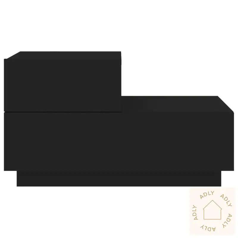 Nattbord Med Led Svart 70X36X40,5 Cm