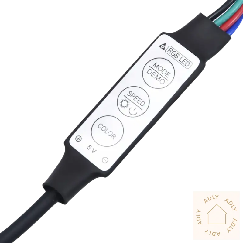 RGB LED-lys kontroll med knapper for nattbord og møbler til hjemmet, perfekt for hagemøbler