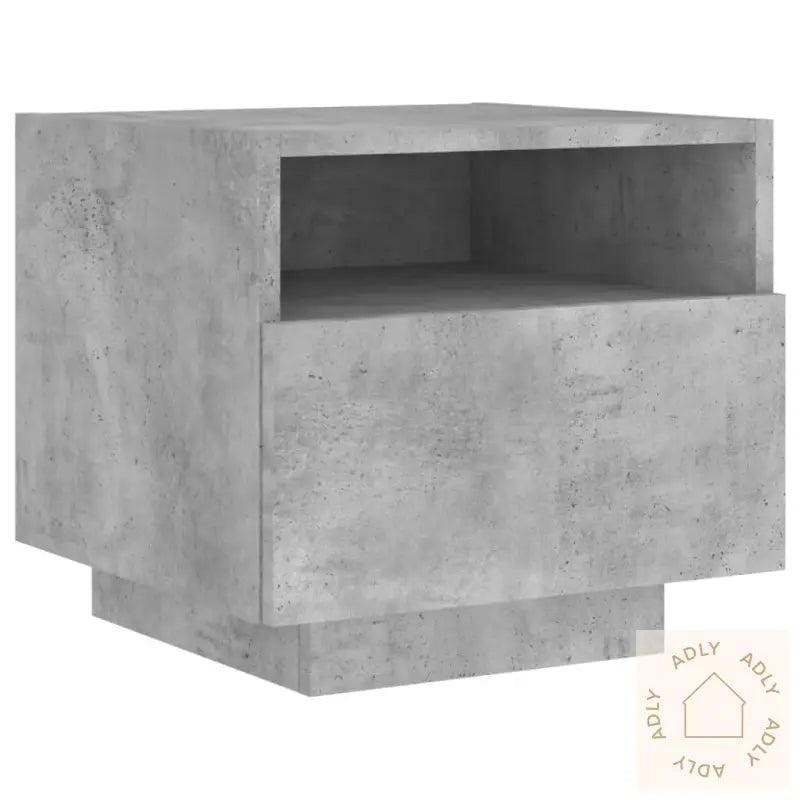 Nattbord Med Led 2 Stk Betonggrå 40X39X37 Cm