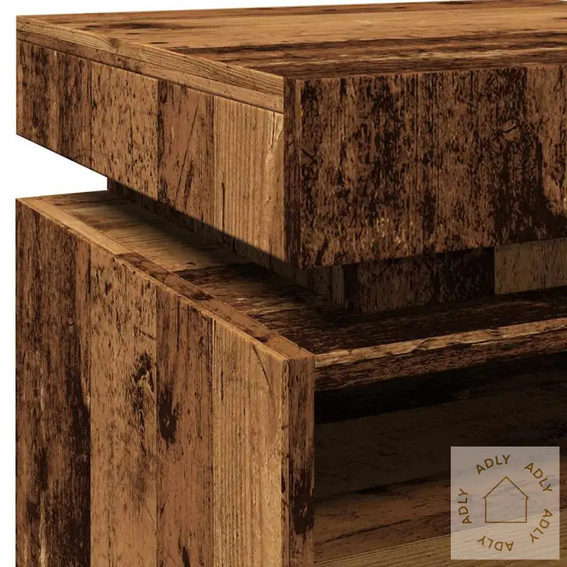 Nattbord Med Led Gammelt Tre 40X39X48,5 Cm