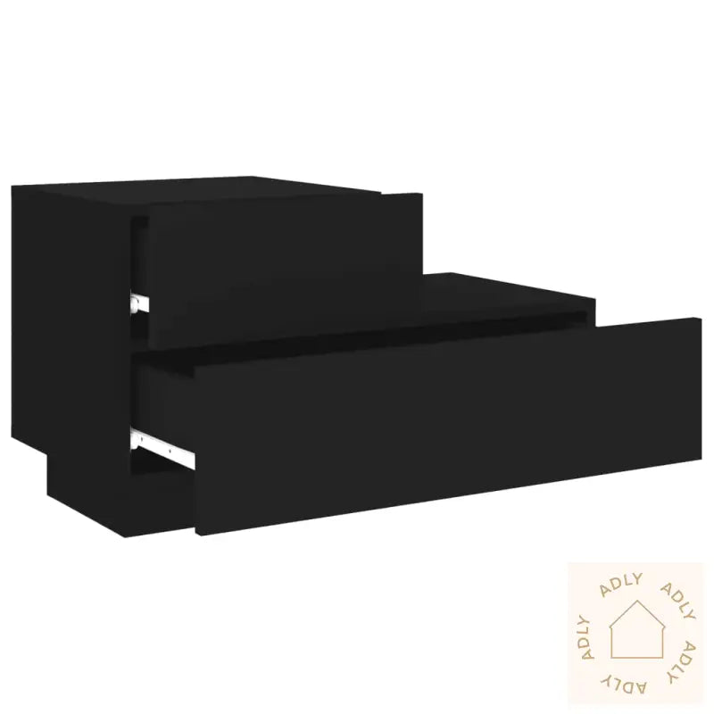 Nattbord Med Led Svart 70X36X40,5 Cm