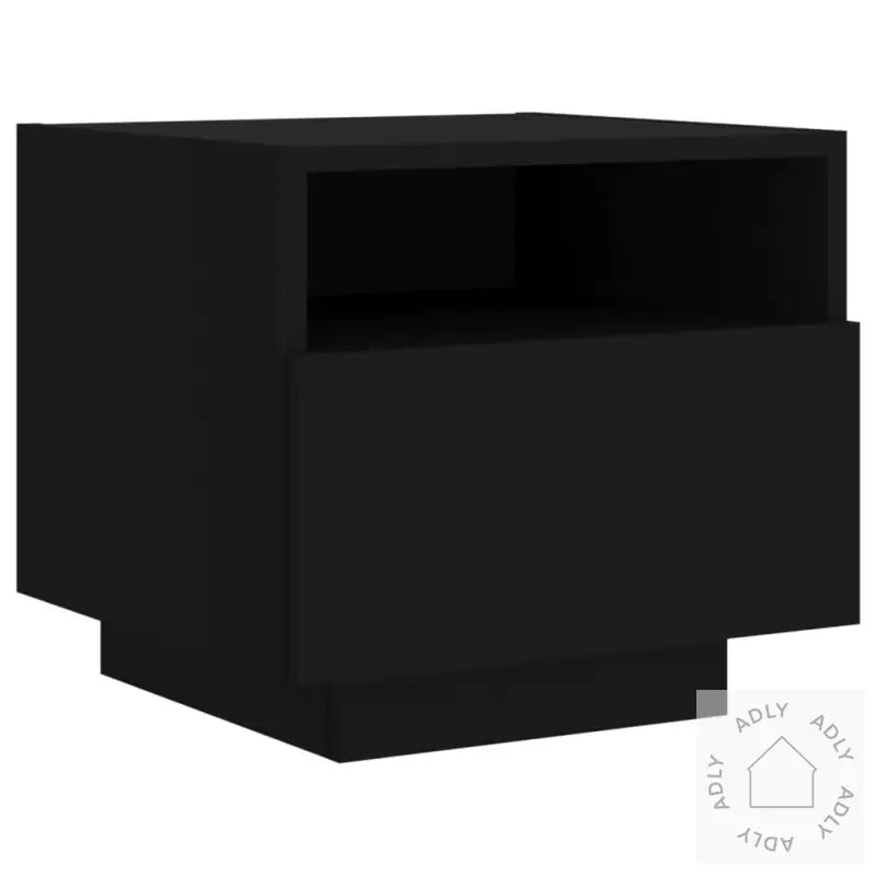 Nattbord Med Led Svart 40X39X37 Cm