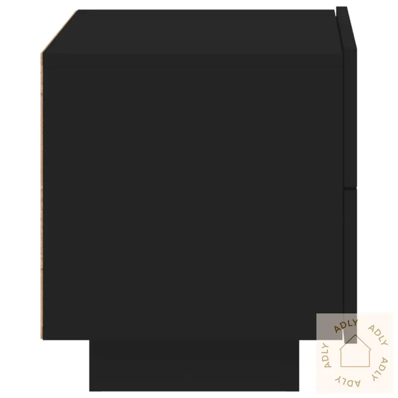 Nattbord Med Led Svart 70X36X40,5 Cm