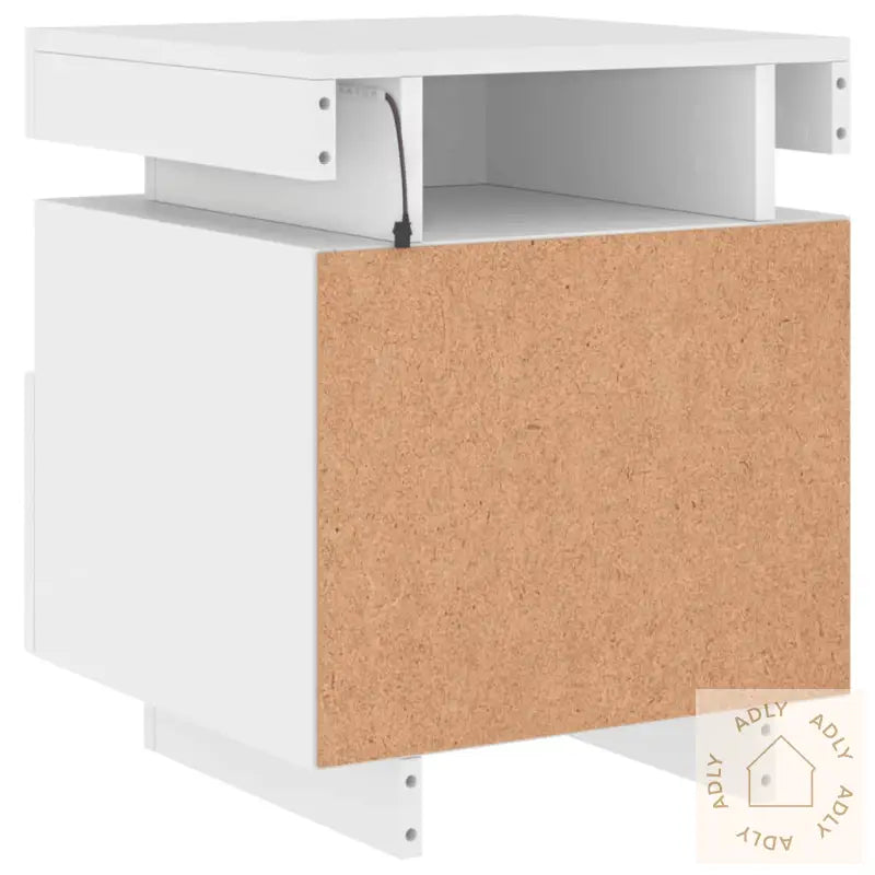 Nattbord Med Led 2 Stk Hvit 40X39X48,5 Cm