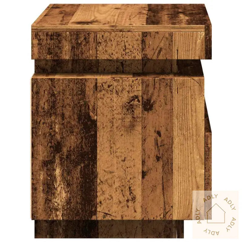 Nattbord Med Led Gammelt Tre 40X39X48,5 Cm
