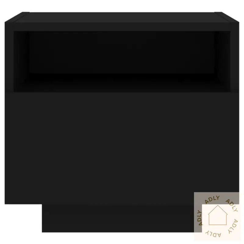 Nattbord Med Led 2 Stk Svart 40X39X37 Cm