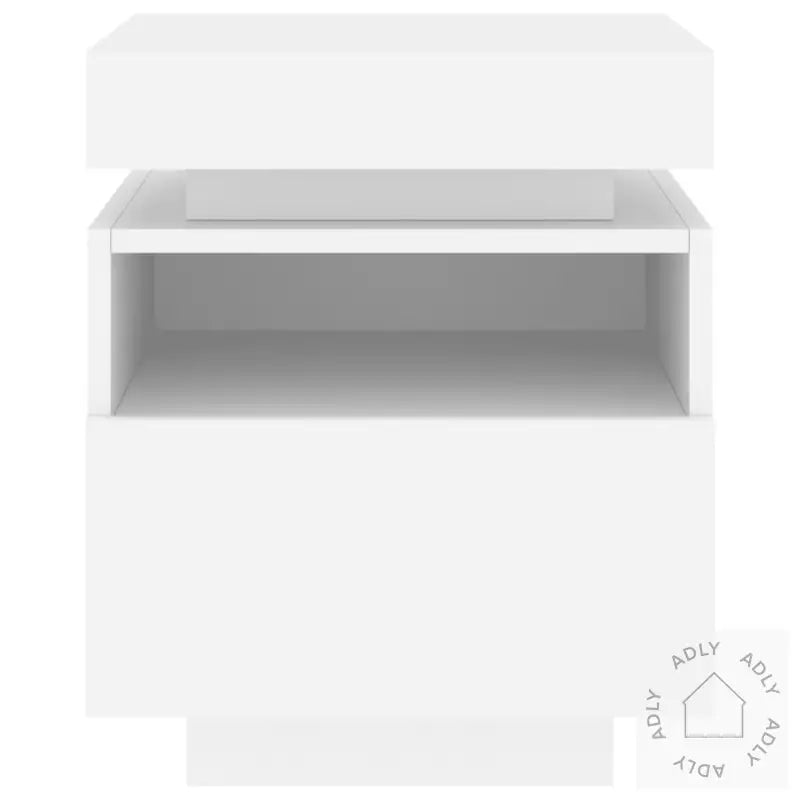 Nattbord Med Led 2 Stk Hvit 40X39X48,5 Cm