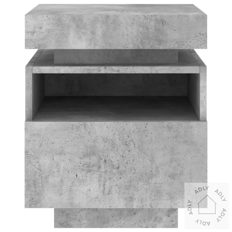 Nattbord Med Led Betonggrå 40X39X48,5 Cm