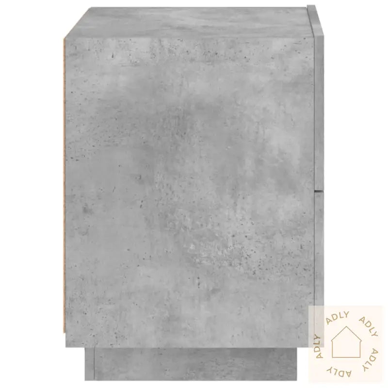 Nattbord Med Led 2 Stk Betonggrå Konstruert Tre