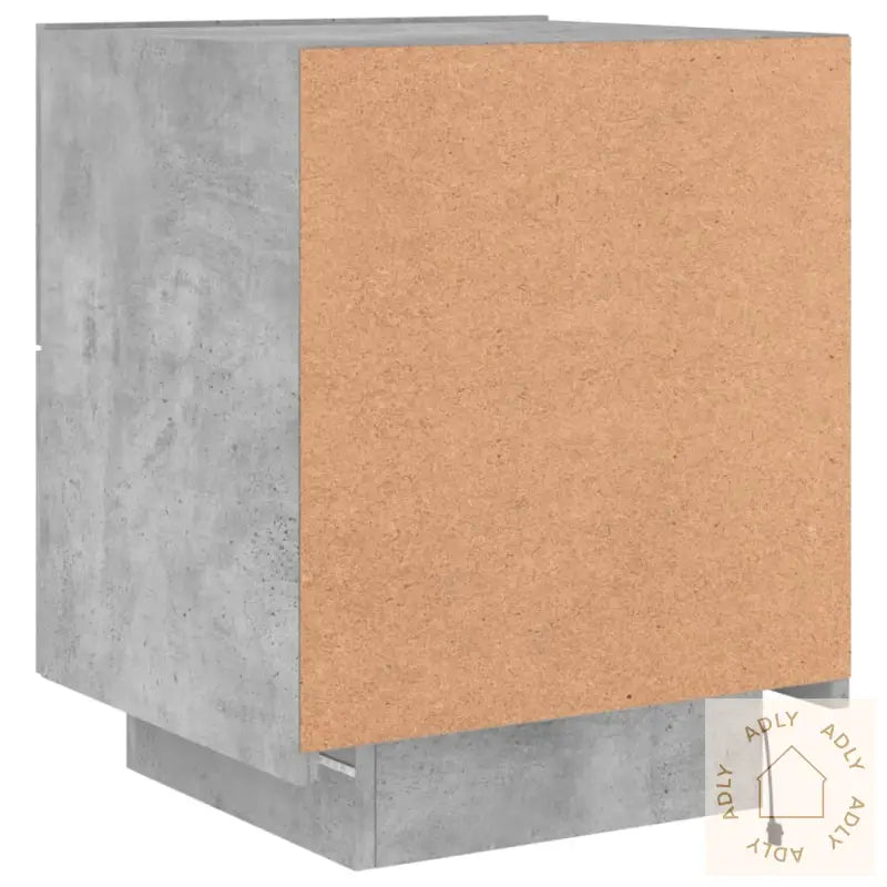 Nattbord Med Led 2 Stk Betonggrå Konstruert Tre