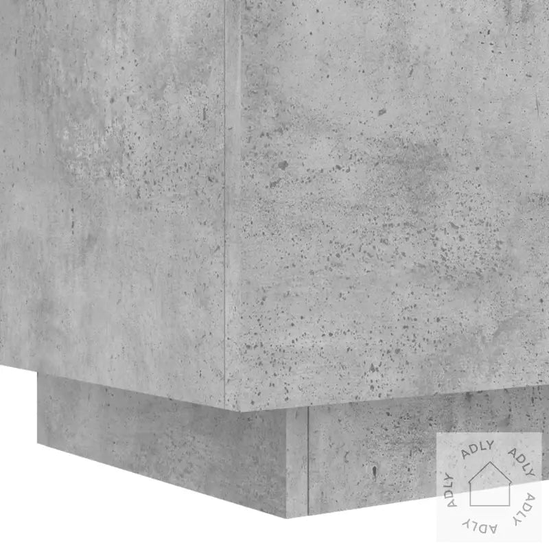 Nattbord Med Led 2 Stk Betonggrå Konstruert Tre