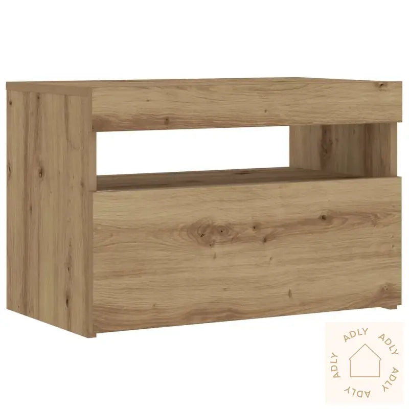 Nattbord Med Led-Lys Artisan Eik 60X35X40 Cm Konstruert Tre