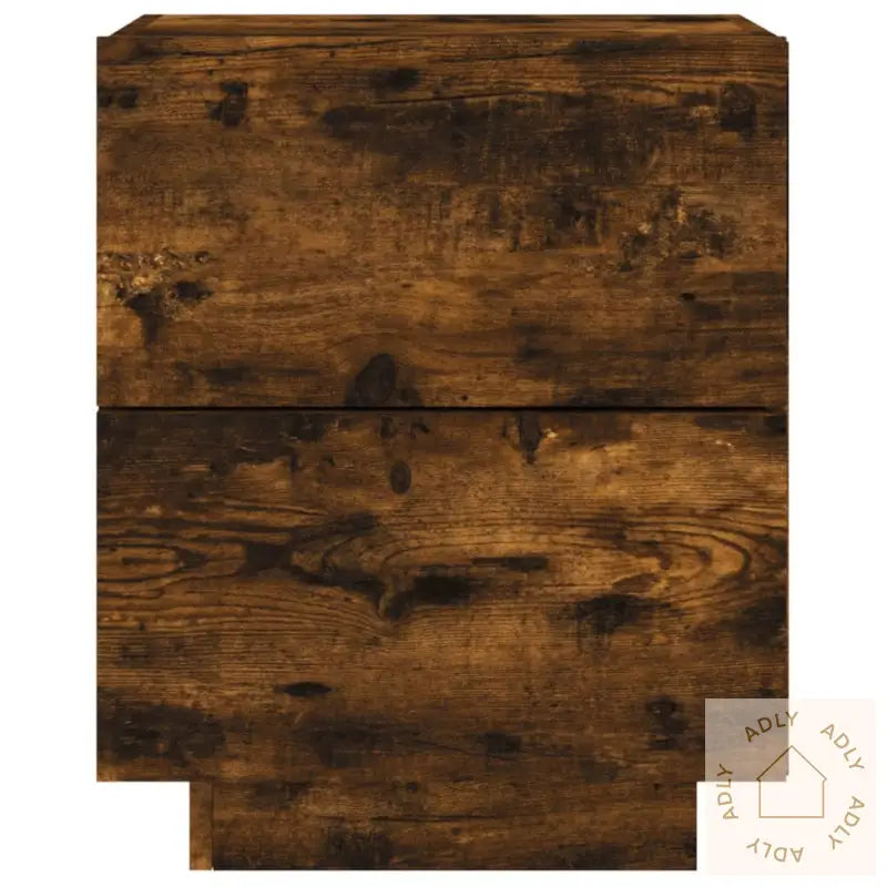 Nattbord Med Led 2 Stk Røkt Eik Konstruert Tre