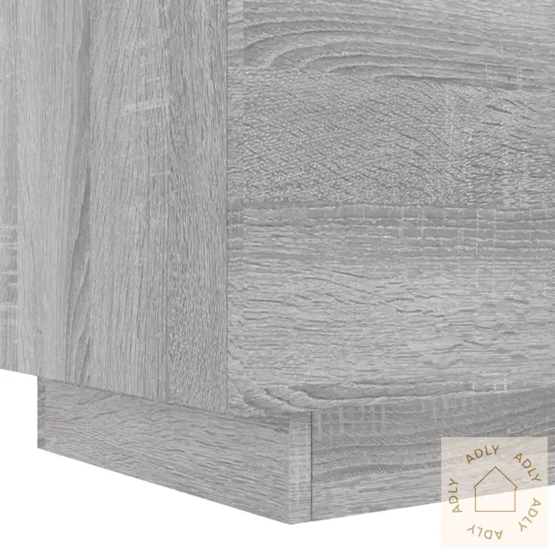 Nattbord Med Led 2 Stk Grå Sonoma Konstruert Tre