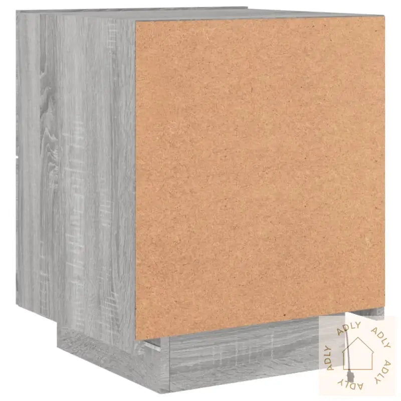 Nattbord Med Led 2 Stk Grå Sonoma Konstruert Tre