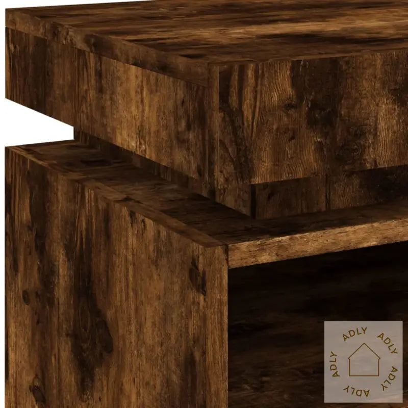 Nattbord Med Led Røkt Eik 40X39X48,5 Cm