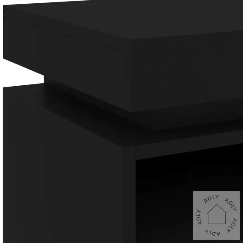 Nattbord Med Led 2 Stk Svart 40X39X48,5 Cm