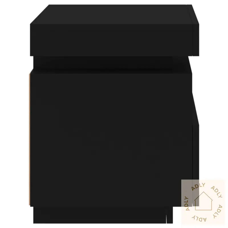 Nattbord Med Led 2 Stk Svart 40X39X48,5 Cm