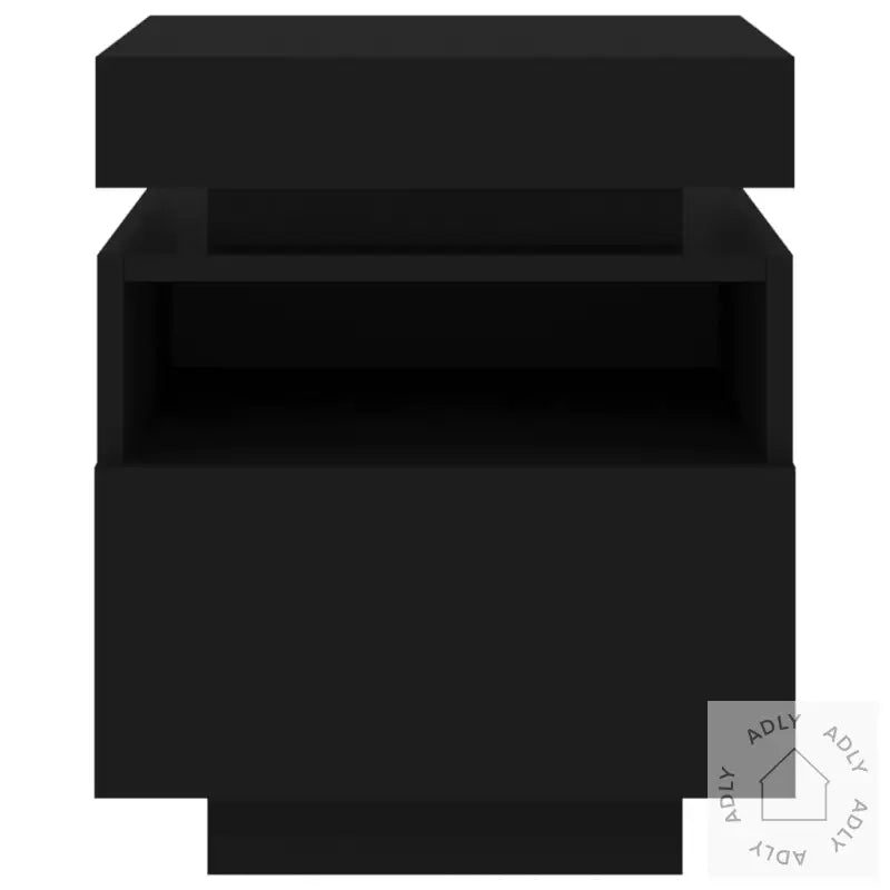 Nattbord Med Led 2 Stk Svart 40X39X48,5 Cm