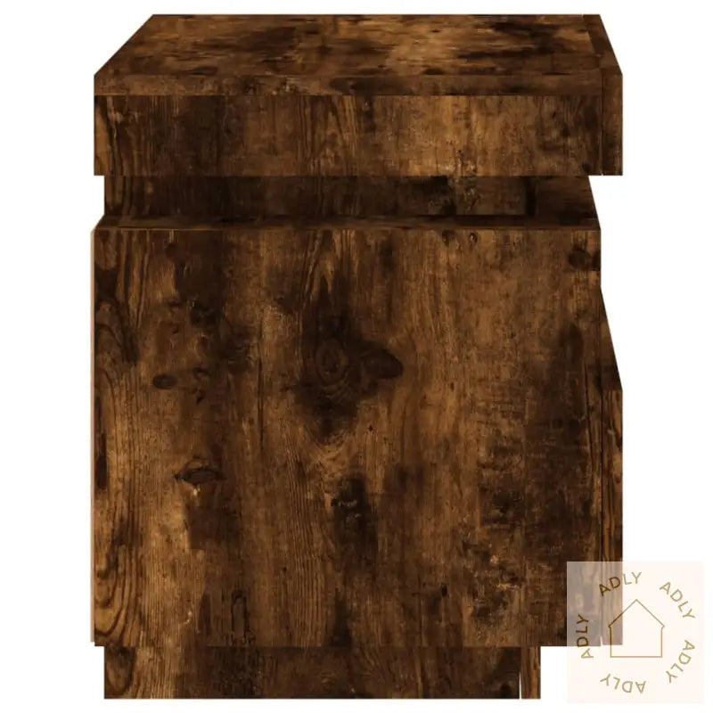 Nattbord Med Led Røkt Eik 40X39X48,5 Cm