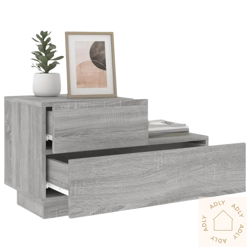Gray tre nattbord med drawers og rgb led-lys blant dine slitesterke møbelvalg