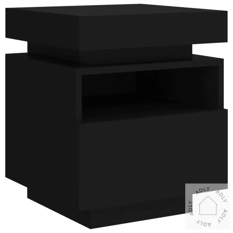 Nattbord Med Led Svart 40X39X48,5 Cm