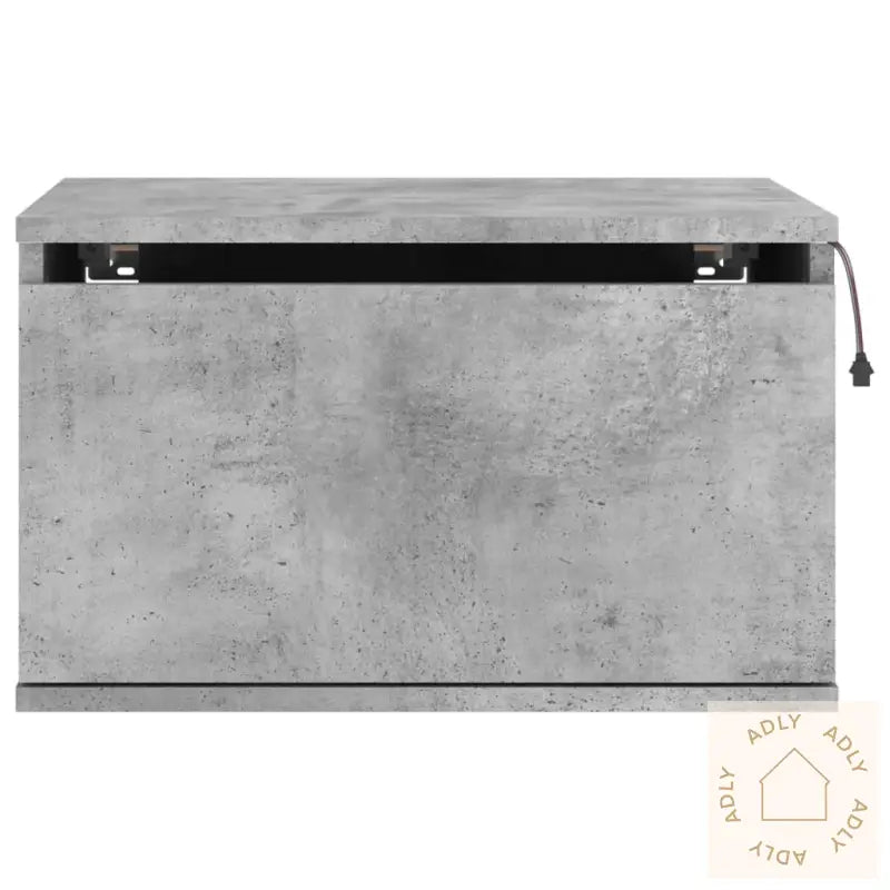 Vegghengte Nattbord Med Led-Lys 2 Stk Betonggrå