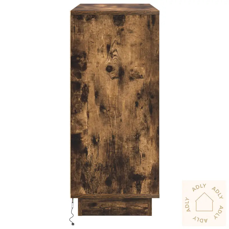 Sideboard Med Led Røkt Eik 90X32X75 Cm Konstruert Tre