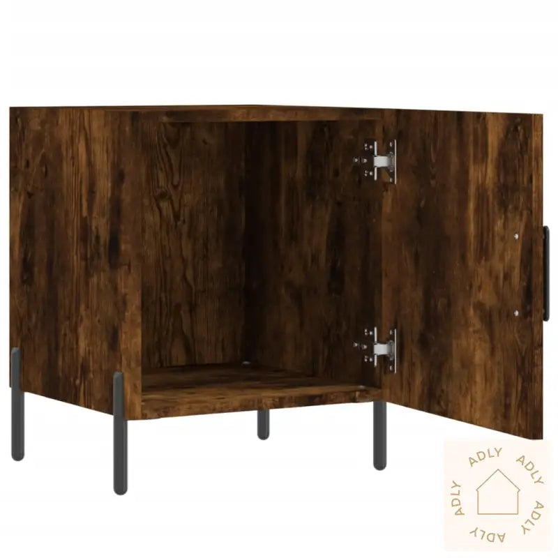 Nattbord 2 Stk Røkt Eik 40X40X50 Cm Konstruert Tre