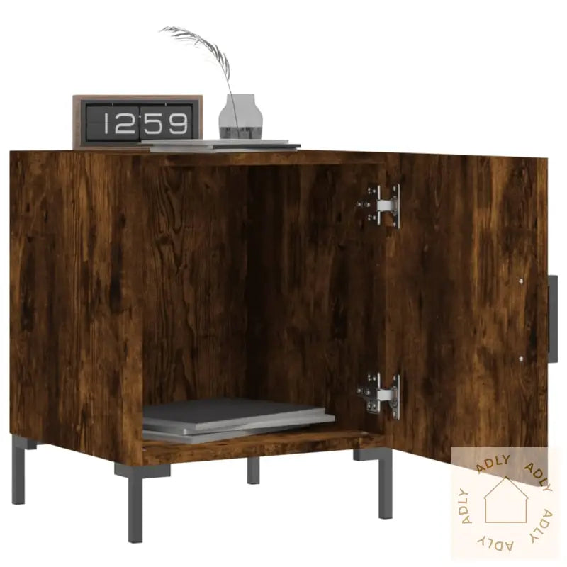 Nattbord 2 Stk Røkt Eik 40X40X50 Cm Konstruert Tre