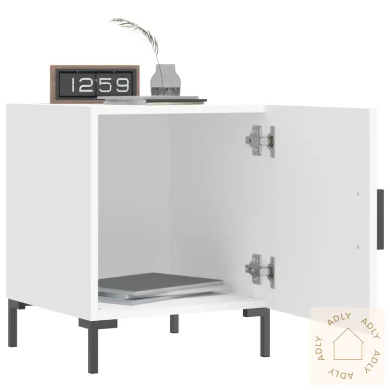 Nattbord Hvit 40X40X50 Cm Konstruert Tre