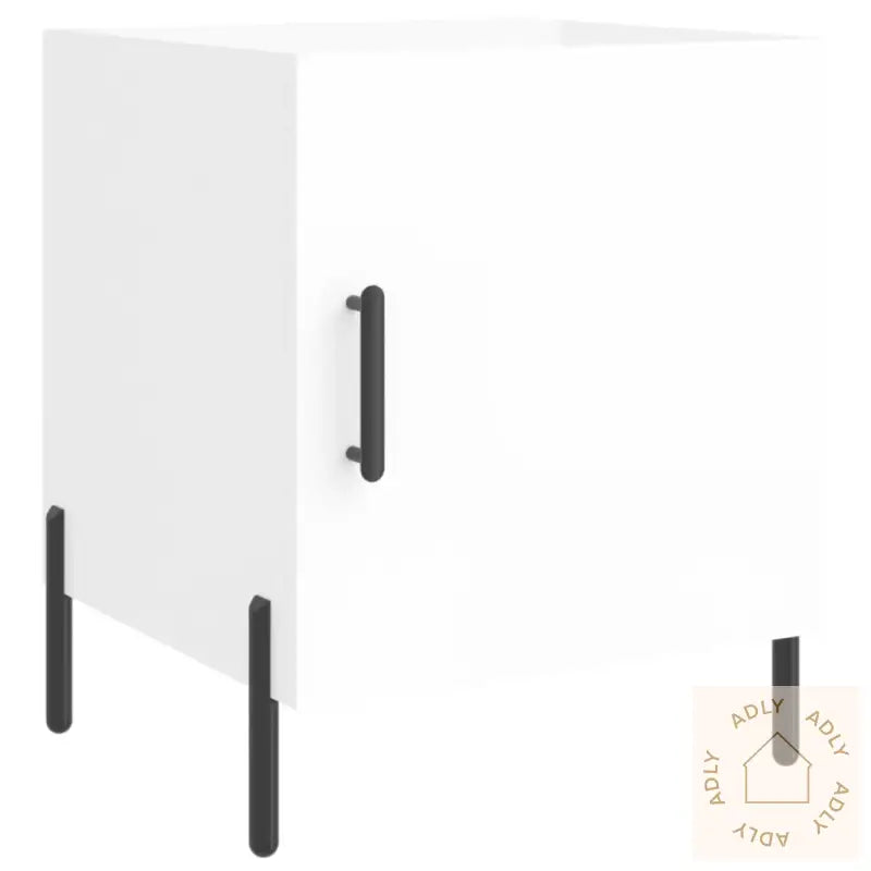 Nattbord 2 Stk Høyglans Hvit 40X40X50 Cm Konstruert Tre