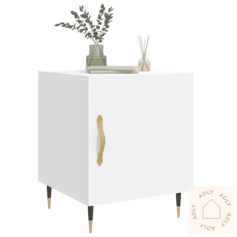 Nattbord 2 Stk Hvit 40X40X50 Cm Konstruert Tre