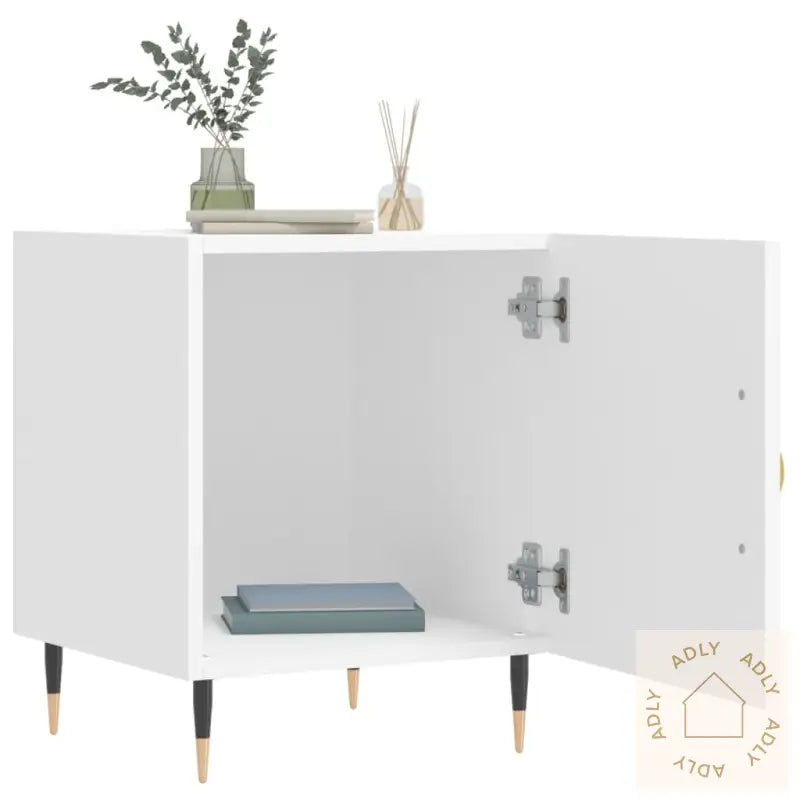 Nattbord 2 Stk Hvit 40X40X50 Cm Konstruert Tre