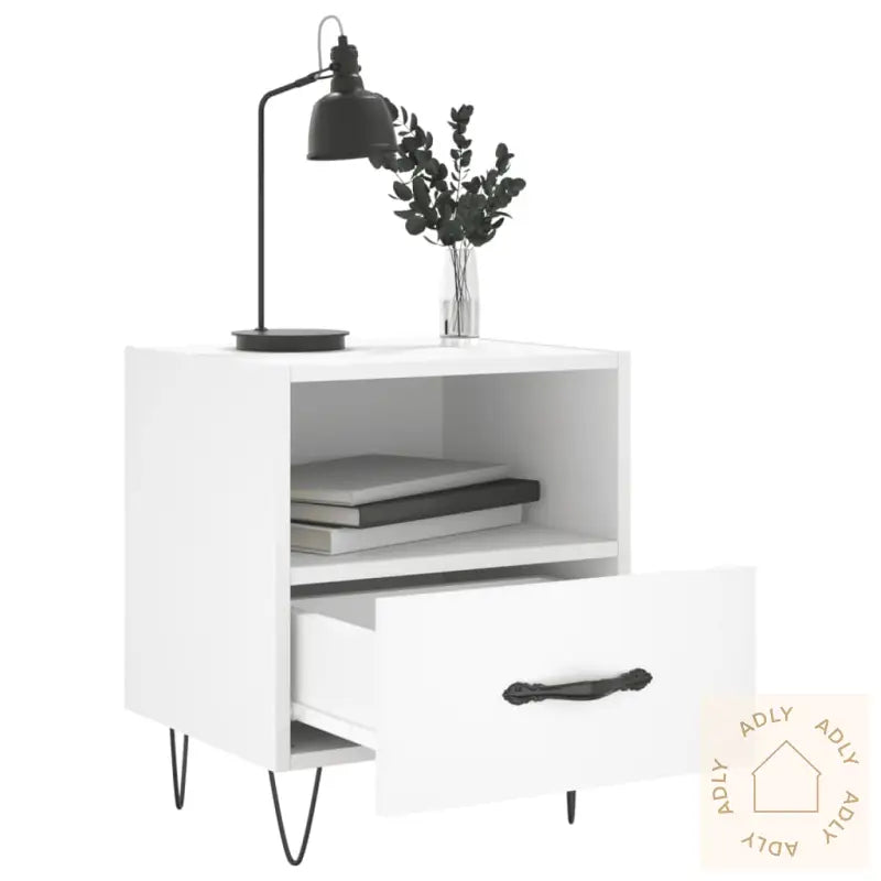 Nattbord 2 Stk Hvit 40X35X47,5 Cm Konstruert Tre