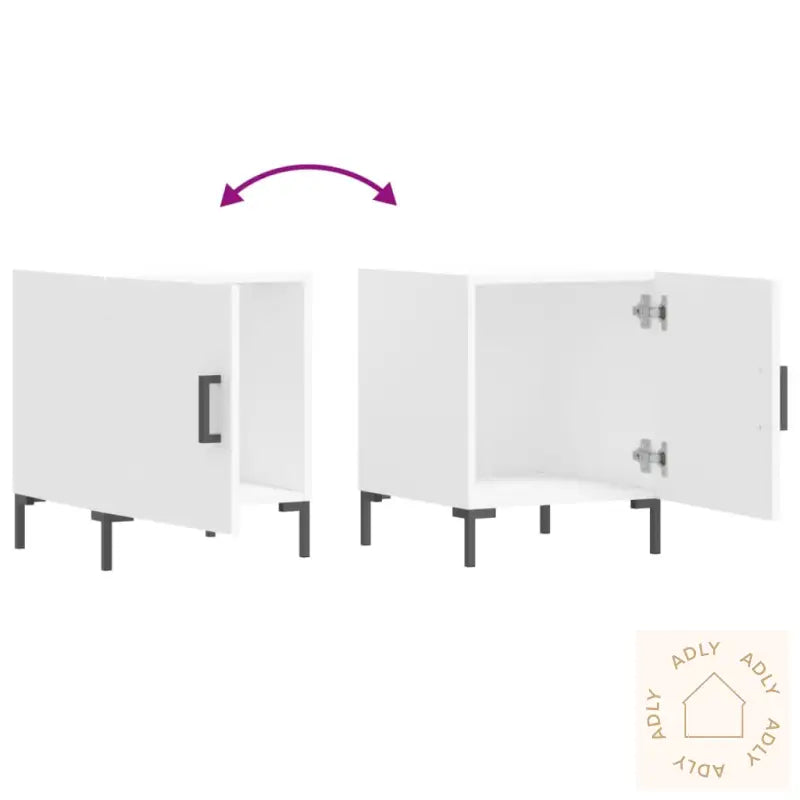 Nattbord Hvit 40X40X50 Cm Konstruert Tre