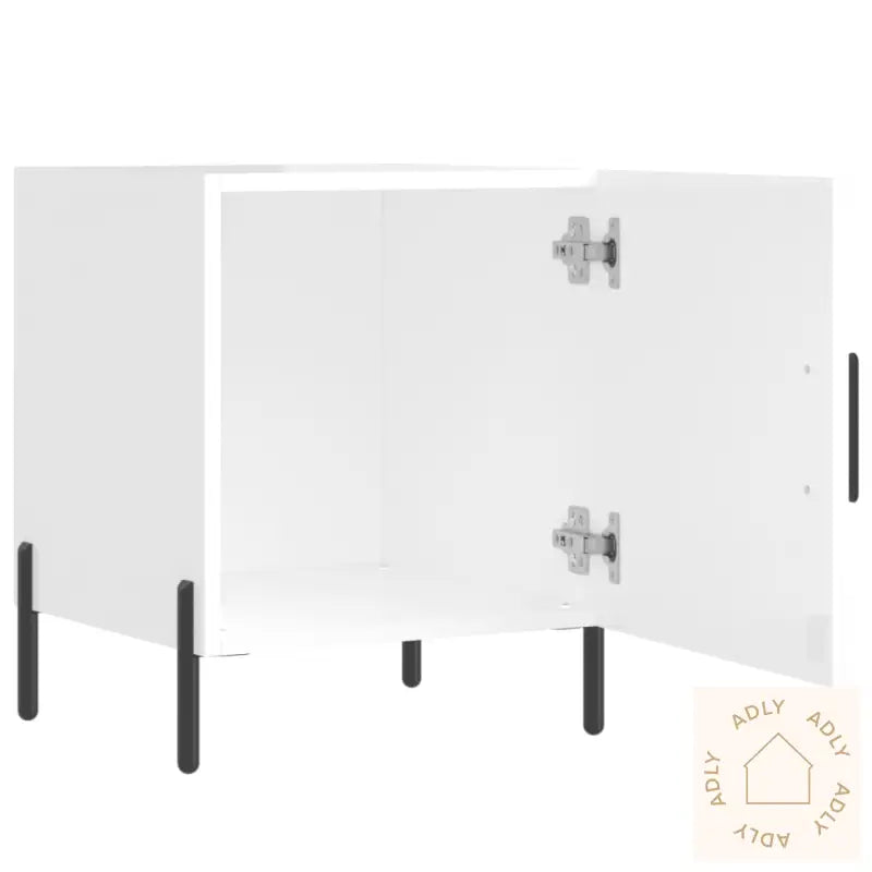 Nattbord 2 Stk Høyglans Hvit 40X40X50 Cm Konstruert Tre