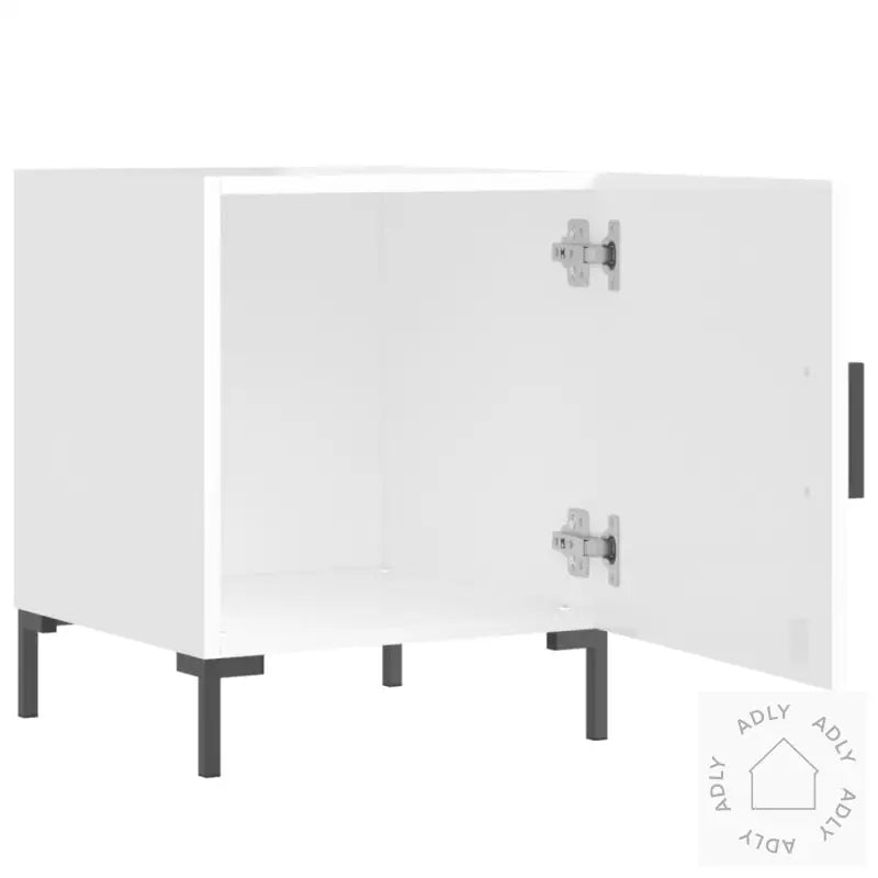 Nattbord 2 Stk Høyglans Hvit 40X40X50 Cm Konstruert Tre