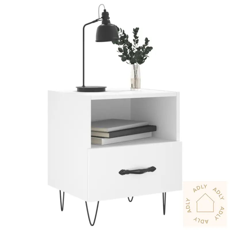 Nattbord 2 Stk Hvit 40X35X47,5 Cm Konstruert Tre