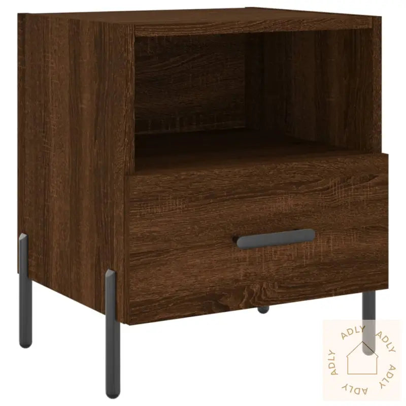 Nattbord 2 Stk Brun Eik 40X35X47,5 Cm Konstruert Tre