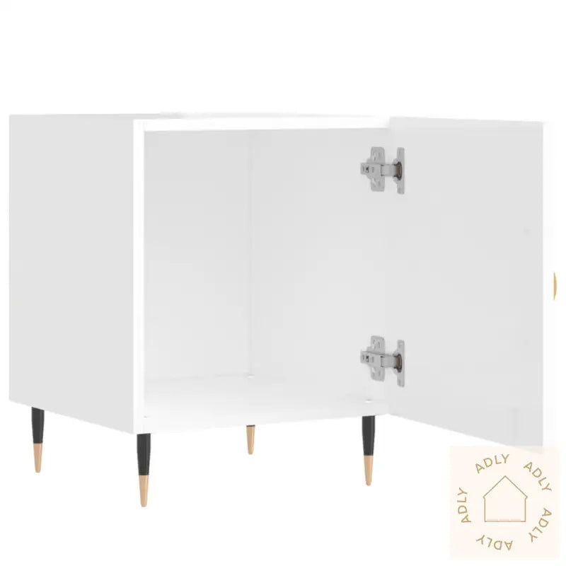 Nattbord 2 Stk Høyglans Hvit 40X40X50 Cm Konstruert Tre