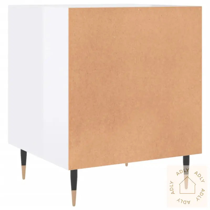 Nattbord 2 Stk Høyglans Hvit 40X40X50 Cm Konstruert Tre