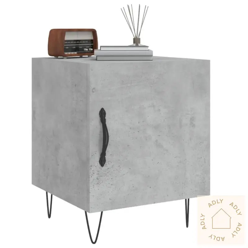 Nattbord 2 Stk Betonggrå 40X40X50 Cm Konstruert Tre