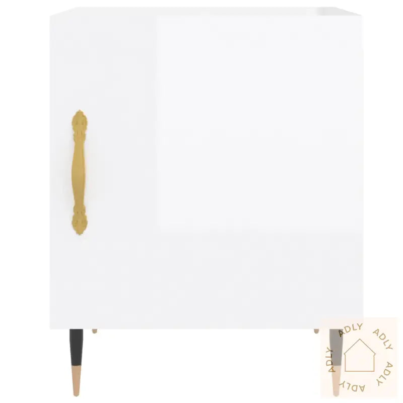 Nattbord 2 Stk Høyglans Hvit 40X40X50 Cm Konstruert Tre