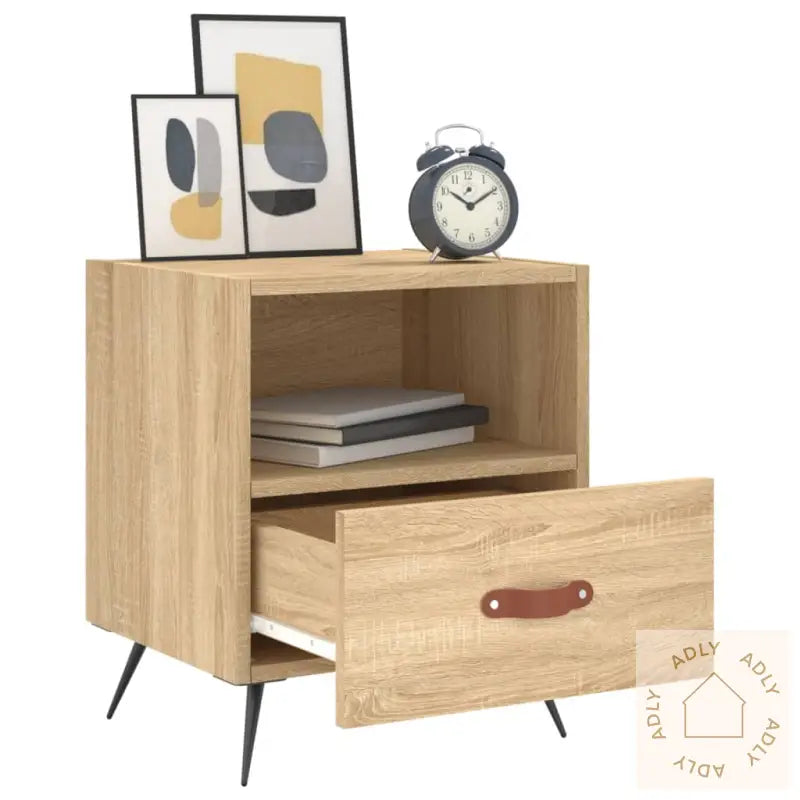 Nattbord 2 Stk Sonoma Eik 40X35X47,5 Cm Konstruert Tre