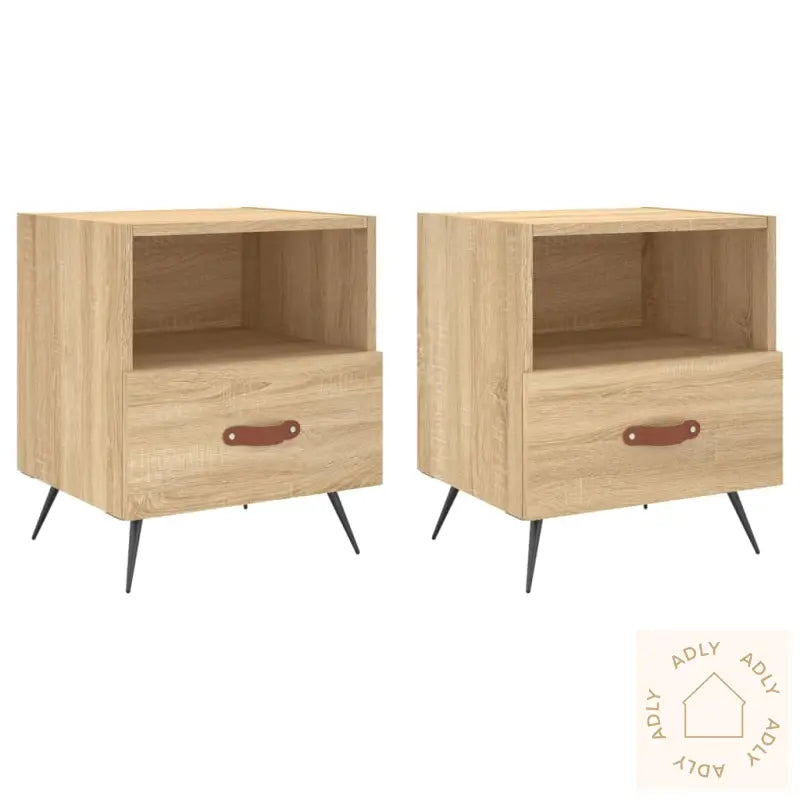 Nattbord 2 Stk Sonoma Eik 40X35X47,5 Cm Konstruert Tre