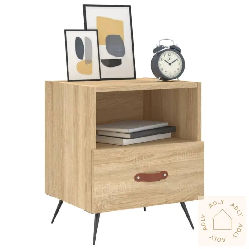 Nattbord 2 Stk Sonoma Eik 40X35X47,5 Cm Konstruert Tre