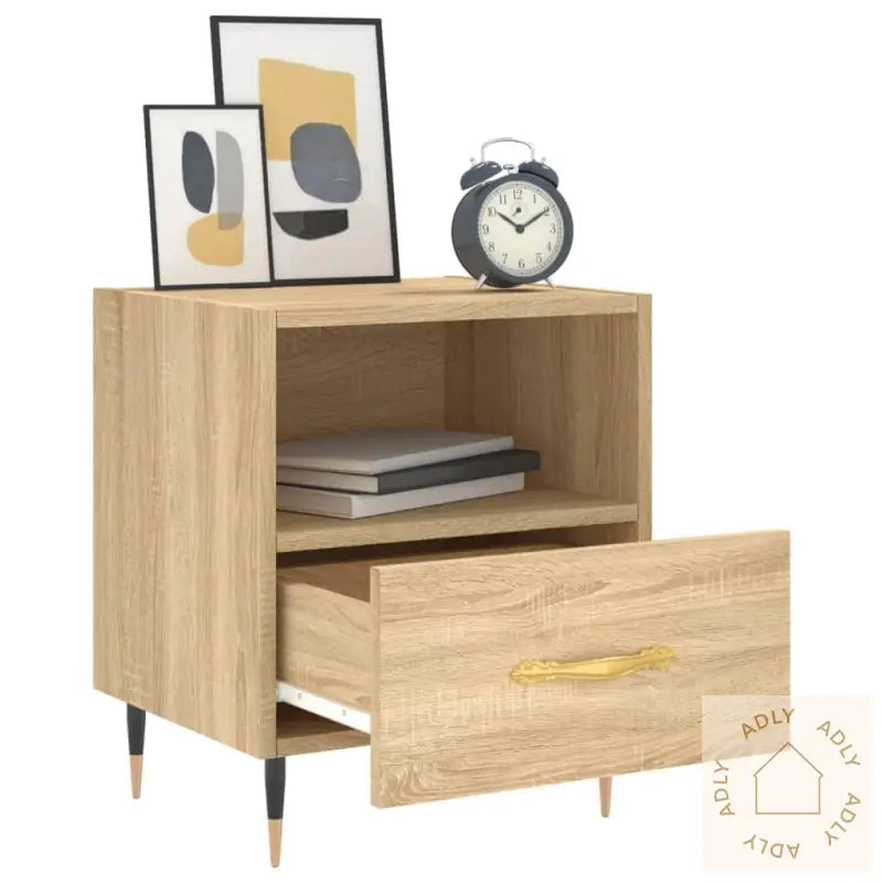 Nattbord 2 Stk Sonoma Eik 40X35X47,5 Cm Konstruert Tre